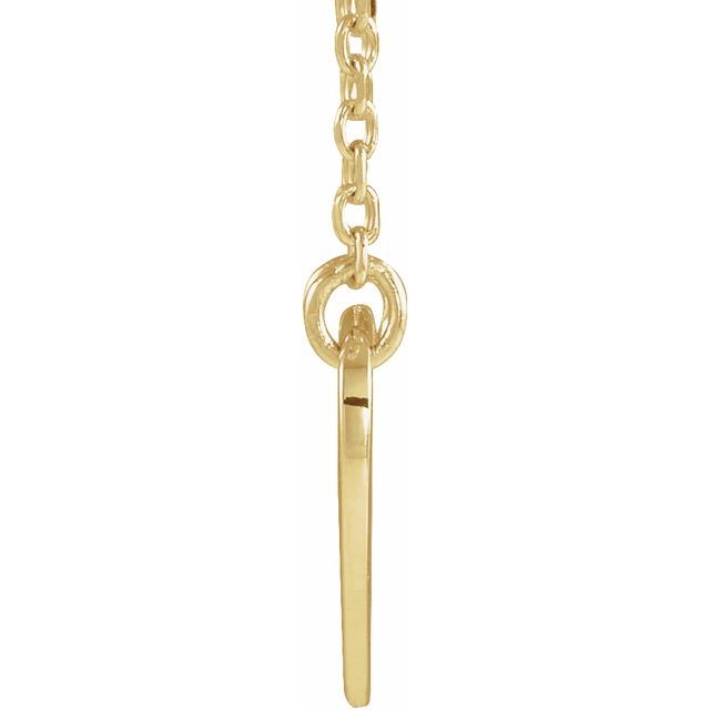 14K Yellow Pierced Cross Heart 16-18" Necklace