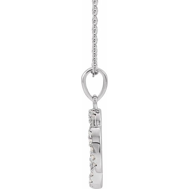 Platinum 1/8 CTW Natural Diamond Five-Fold Celtic-Inspired 16-18" Necklace