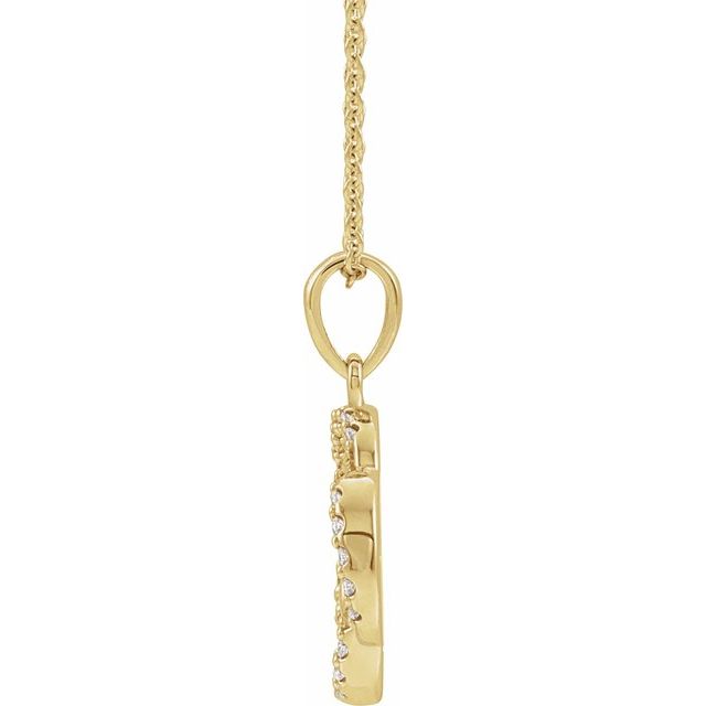 14K Yellow 1/8 CTW Natural Diamond Five-Fold Celtic-Inspired 16-18" Necklace