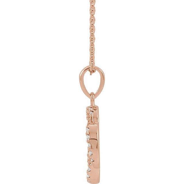 14K Rose 1/8 CTW Natural Diamond Five-Fold Celtic-Inspired 16-18" Necklace