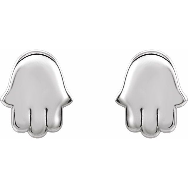 Sterling Silver Hamsa Earrings