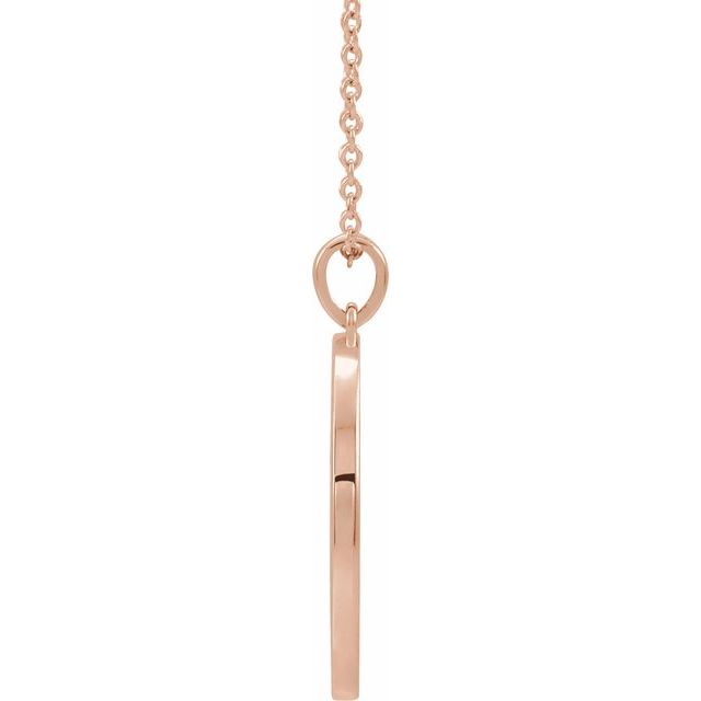 14K Rose 20.3x18.4 mm Ichthus (Fish) 16-18" Necklace
