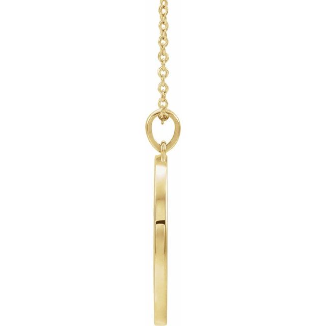 14K Yellow 20.3x18.4 mm Ichthus (Fish) 16-18" Necklace