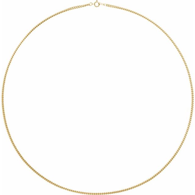 14K Yellow 2.25 mm Curb 24" Chain