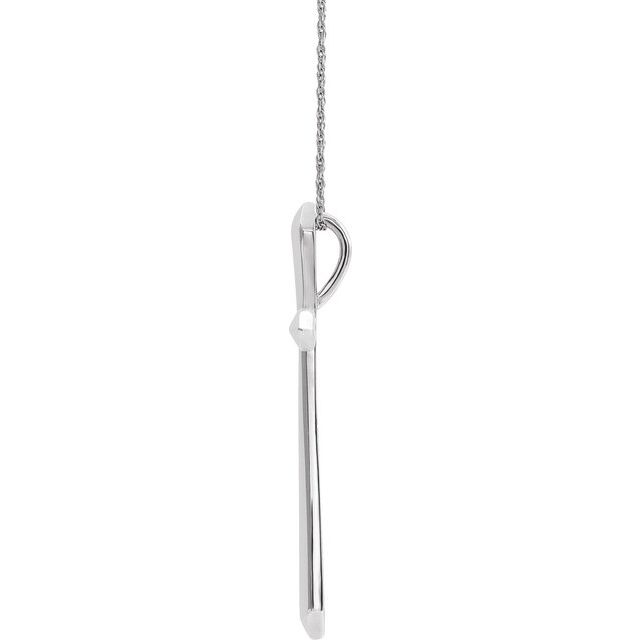 Sterling Silver Elongated Cross 20" Necklace