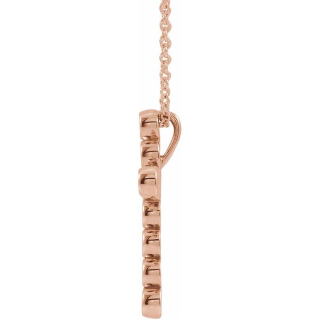 14K Rose 1/4 CTW Natural Diamond Cross 16-18" Necklace