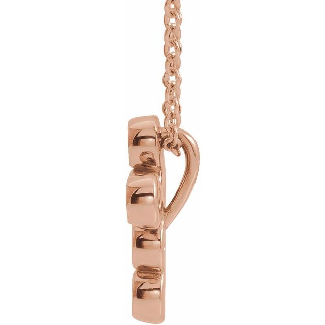 14K Rose 1/6 CTW Natural Diamond Cross 16-18" Necklace