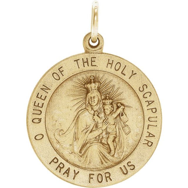 14K Yellow 22 mm Round Scapular Medal