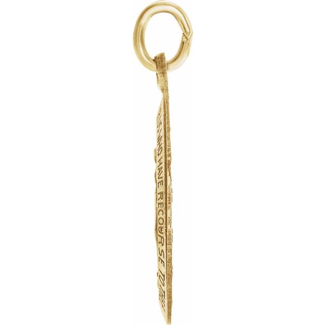 14K Yellow 15x11 mm Oval Miraculous Medal