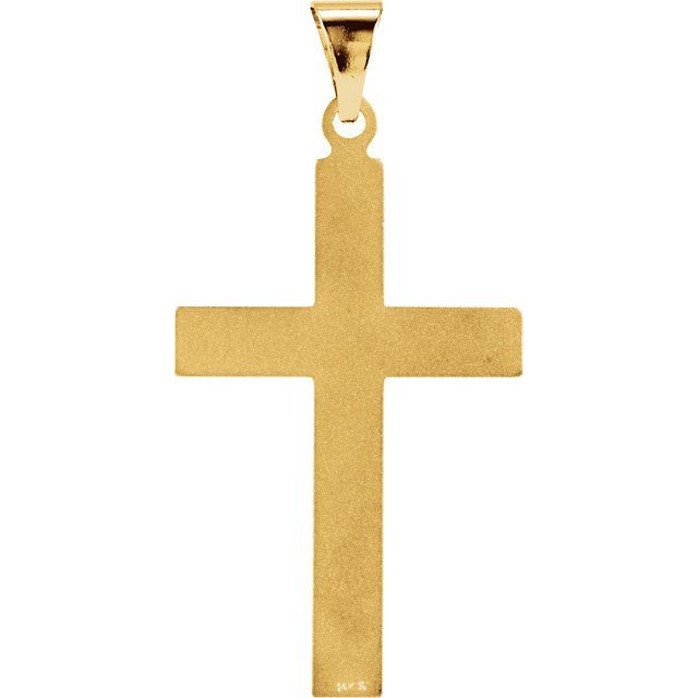 14K Yellow 28x18 mm Cross Pendant