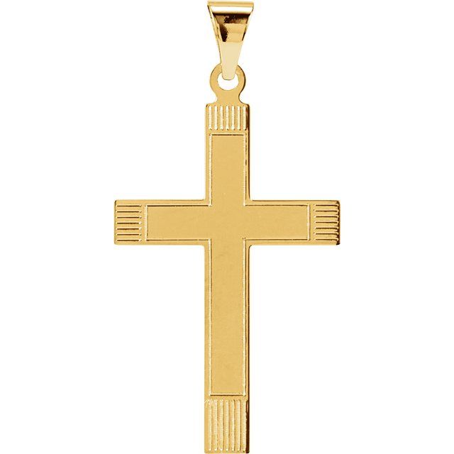 14K Yellow 28x18 mm Cross Pendant