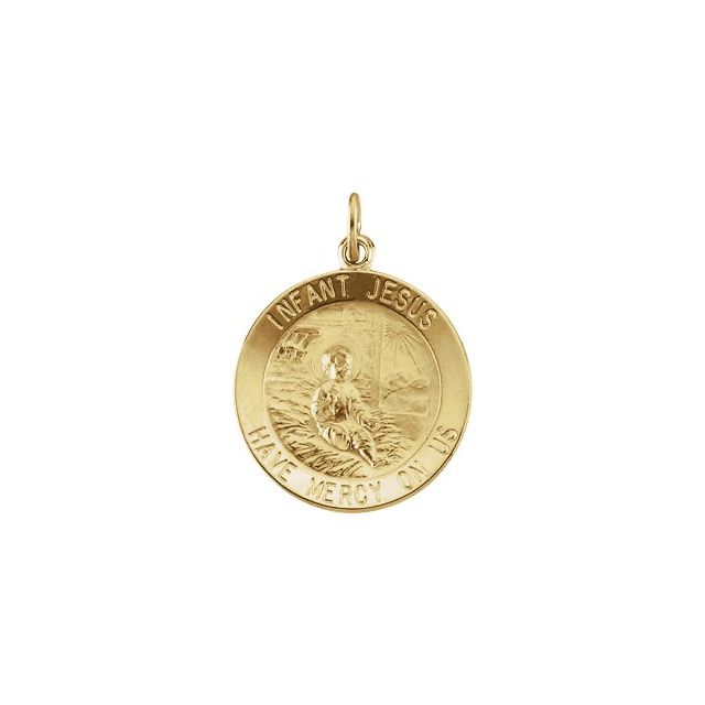 14K Yellow 18 mm Infant Jesus Medal