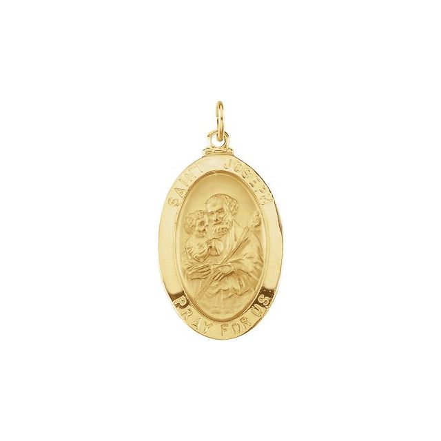 14K Yellow 23.5x16 mm St. Joseph Medal