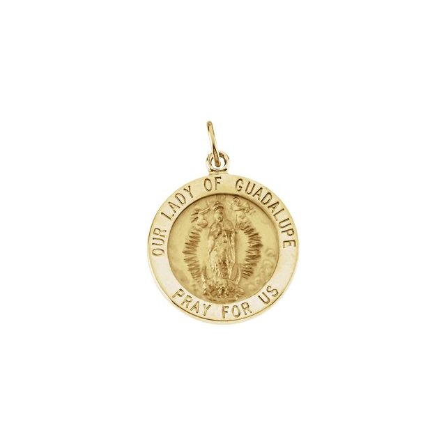 14K Yellow Our Lady of Guadalupe Medal Pendant
