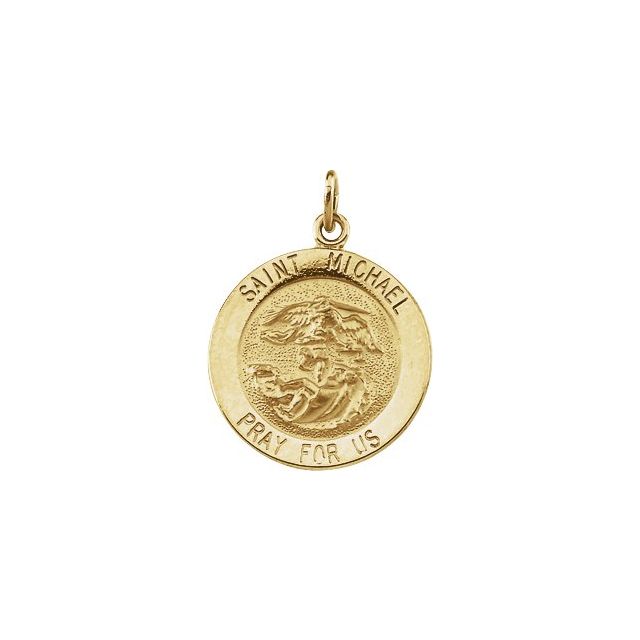 14K Yellow St. Michael Medal Pendant