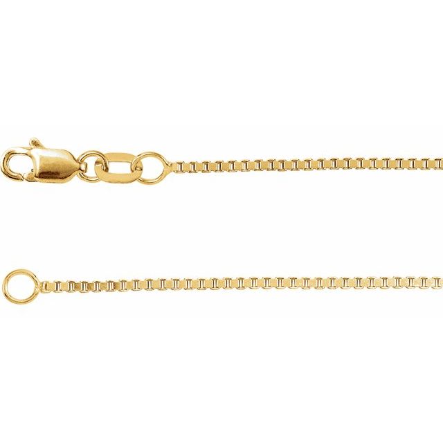 14K Yellow 1 mm Box 16" Chain