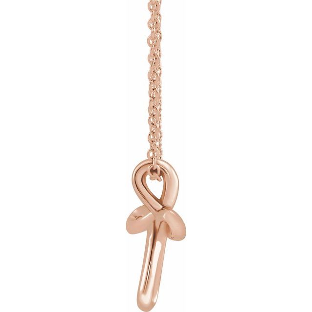 14K Rose Youth Cross 15" Necklace