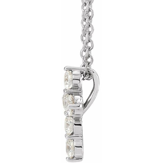 Platinum 1/4 CTW Natural Diamond Cross 16-18" Necklace