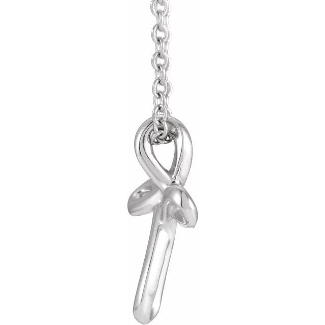 Sterling Silver Youth Cross 15" Necklace
