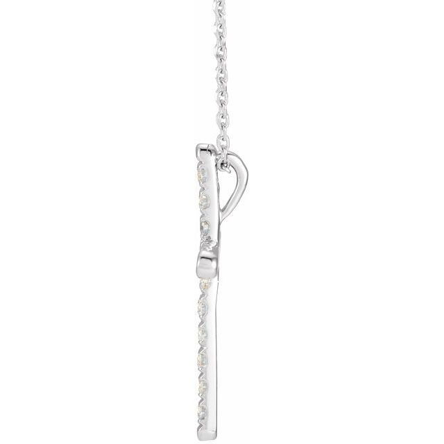 Platinum 1/2 CTW Natural Diamond French-Set Cross 16-18" Necklace