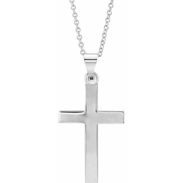 Sterling Silver Cross 18" Necklace