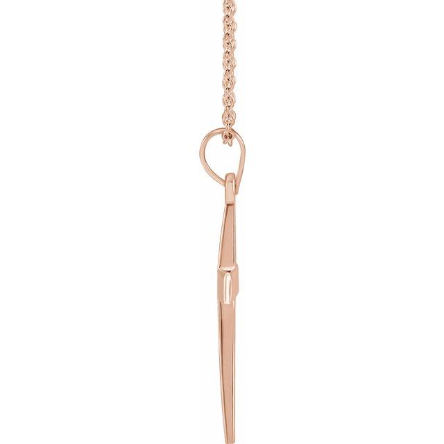 14K Rose Cross 18" Necklace