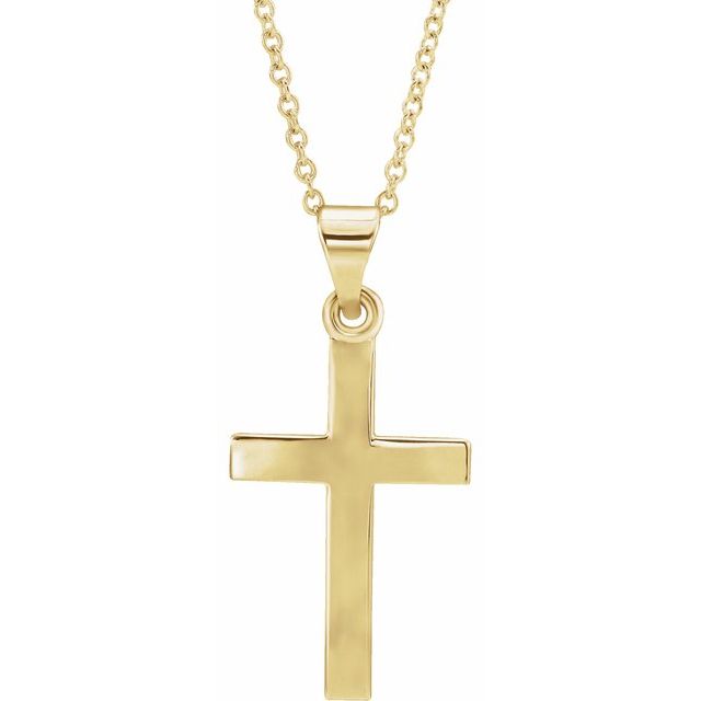 14K Yellow Cross 18" Necklace