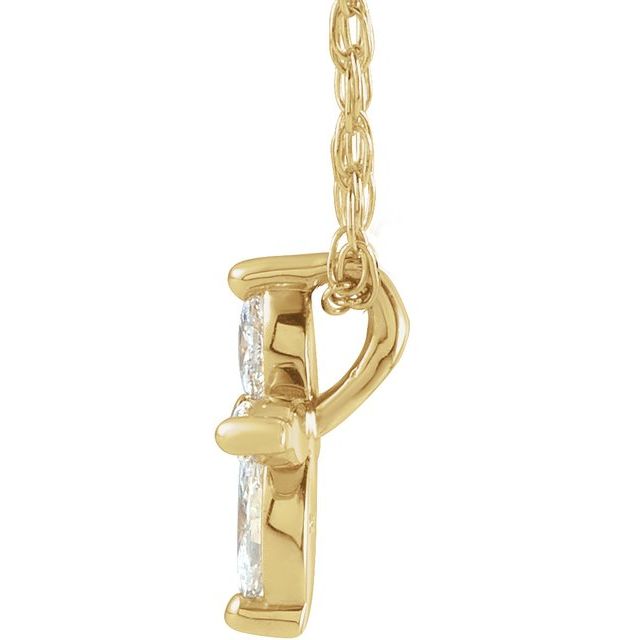 14K Yellow 1/6 CTW Natural Diamond Cross 18" Necklace