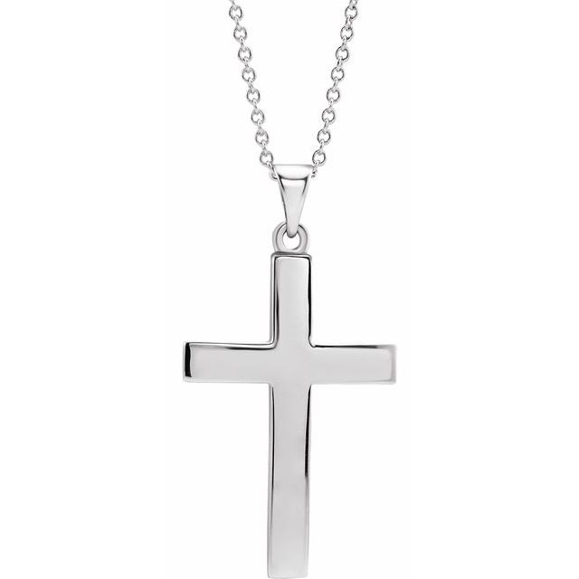 Sterling Silver Cross 18" Necklace