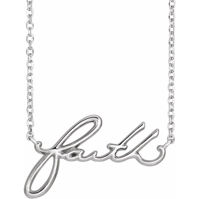 Sterling Silver Faith 18" Necklace