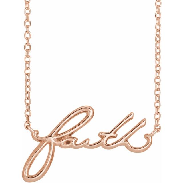 14K Rose Faith 18" Necklace