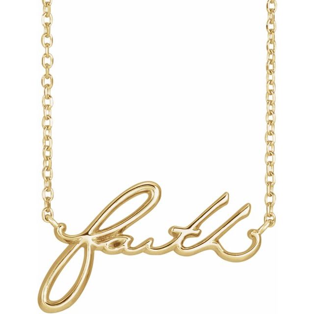 14K Yellow Faith 18" Necklace