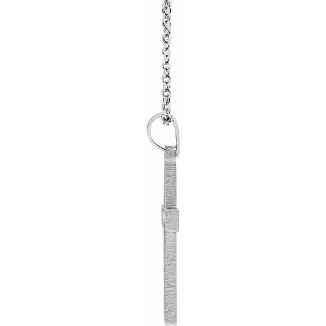 14K White Cross 18" Necklace