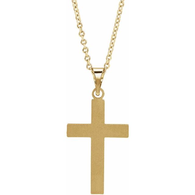 14K Yellow Cross 18" Necklace