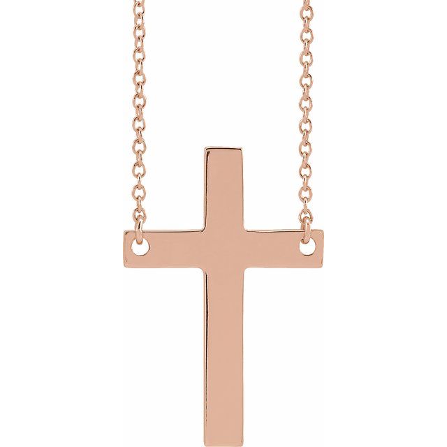 14K Rose Cross 16" Necklace
