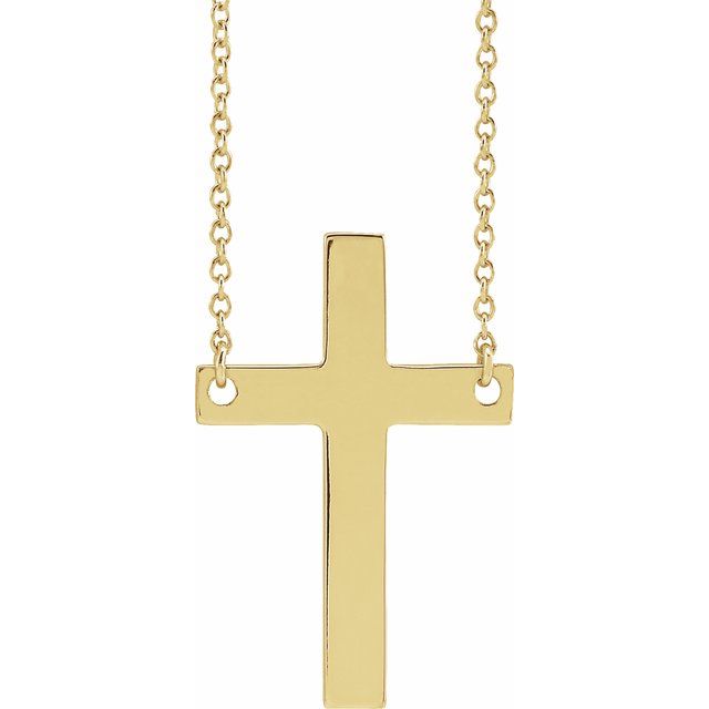 14K Yellow Cross 16" Necklace
