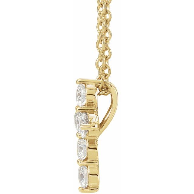 14K Yellow 1/4 CTW Natural Diamond Cross 16-18" Necklace