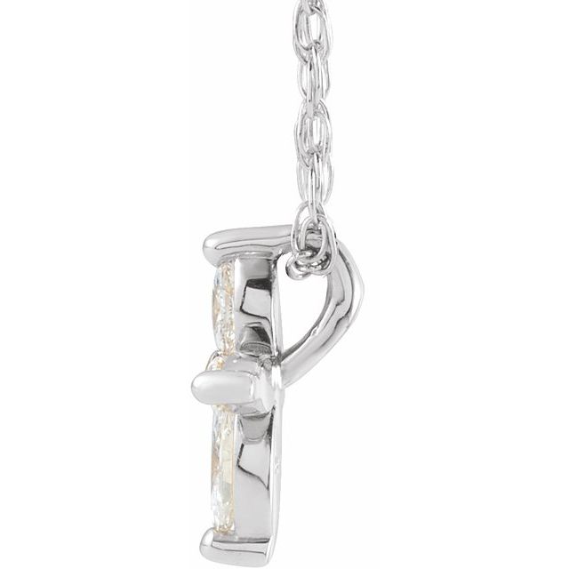 Platinum 1/6 CTW Natural Diamond Cross 18" Necklace