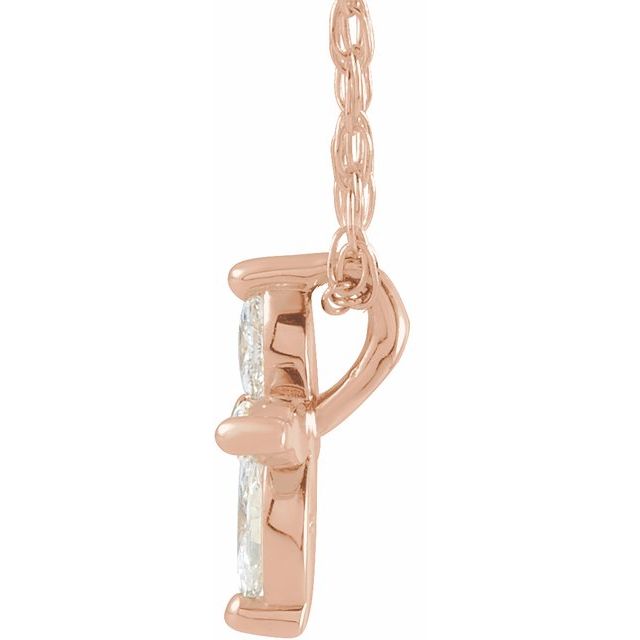 14K Rose 1/6 CTW Natural Diamond Cross 18" Necklace
