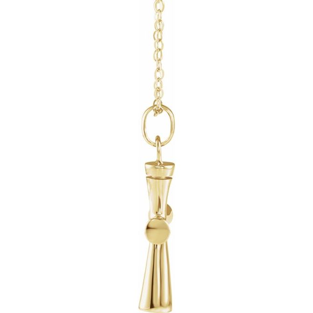 10K Yellow Cross Ash Holder Pendant