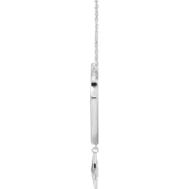 Sterling Silver 23.8x15.7 mm Miraculous Mary 18" Necklace