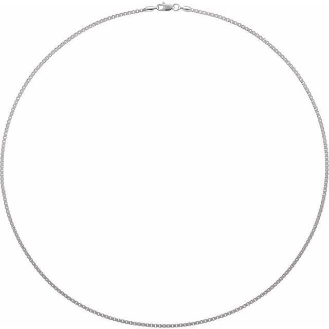 14K White 1.82 mm Box 24" Chain