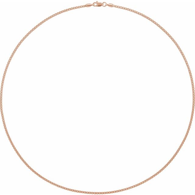 14K Rose 1.82 mm Box 16" Chain