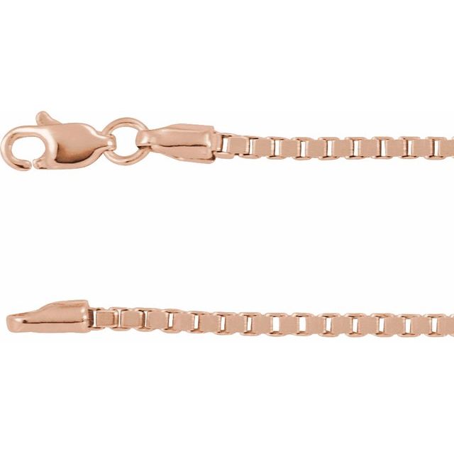 14K Rose 1.82 mm Box 16" Chain