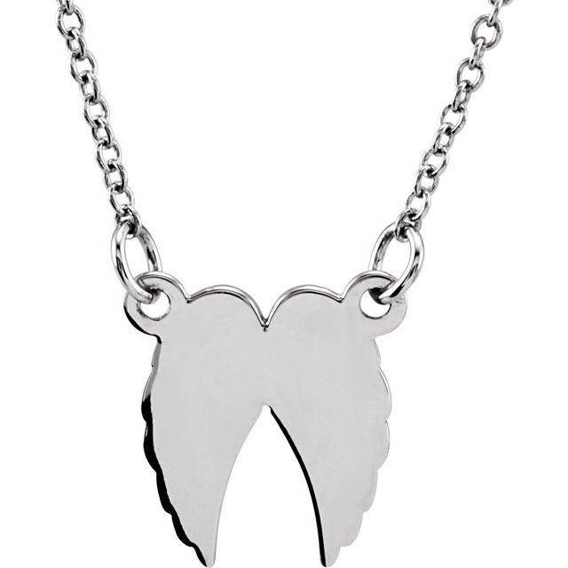 Sterling Silver Tiny Posh® Angel Wings 16-18" Necklace