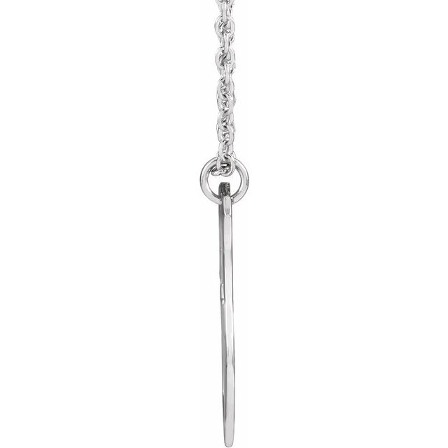 Sterling Silver 20x15 mm Pierced Cross Shield 20" Necklace