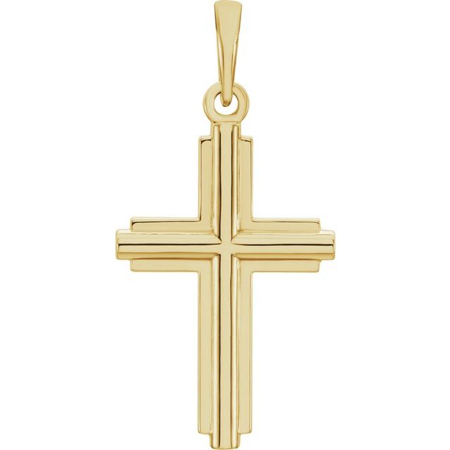 14K Yellow Cross Pendant