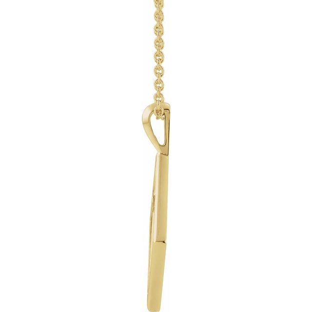 14K Yellow Ornate Pierced Cross 16-18" Necklace