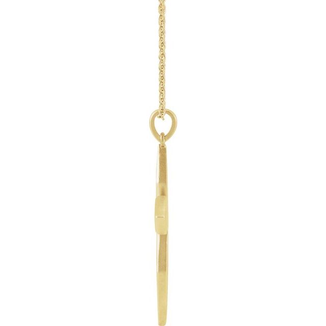 14K Yellow .08 CTW Natural Diamond Cross 16-18" Necklace