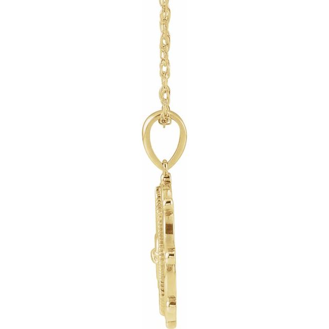 14K Yellow Sacred Heart 18" Necklace